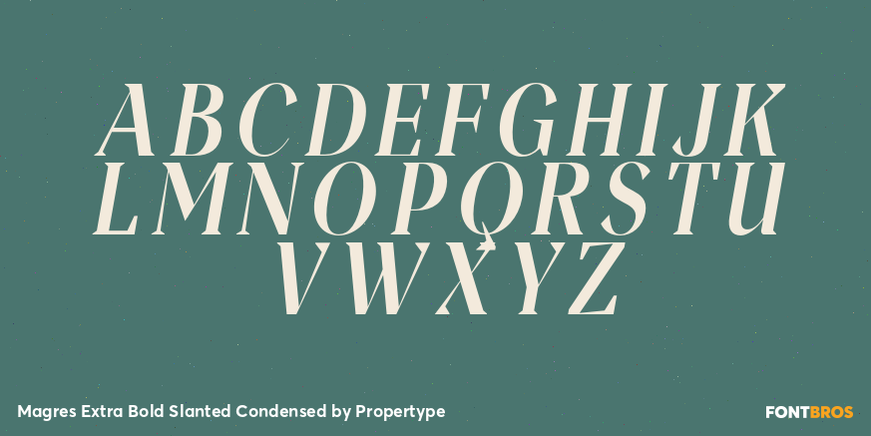 Magres Extra Bold Slanted Condensed Font Poster #2