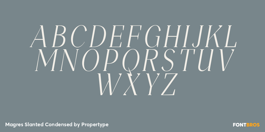 Magres Slanted Condensed Font Poster #2