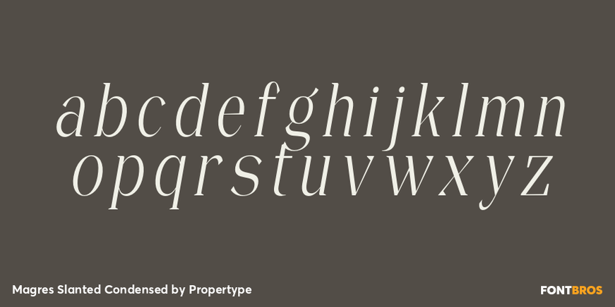 Magres Slanted Condensed Font Poster #3