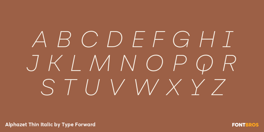 Alphazet Thin Italic Font Poster #2