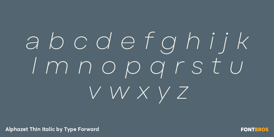 Alphazet Thin Italic Font Poster #3