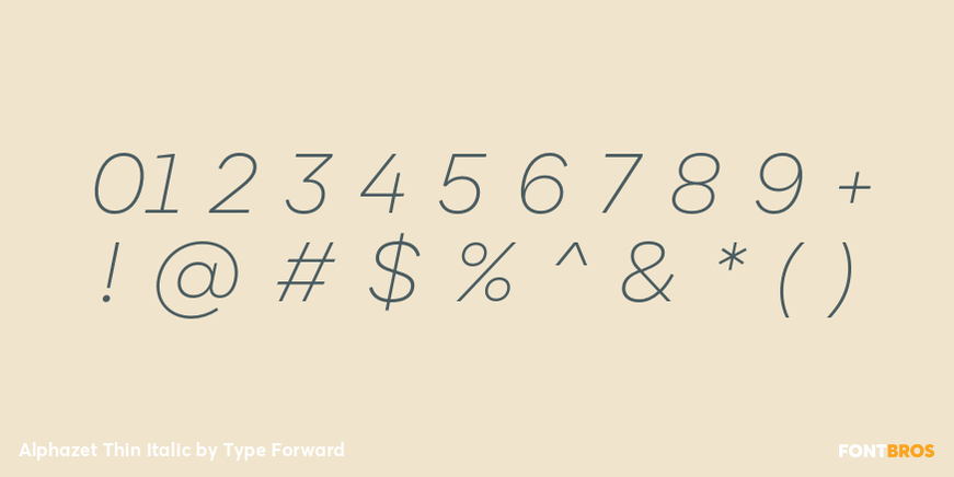 Alphazet Thin Italic Font Poster #4