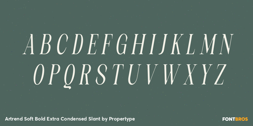 Artrend Soft Bold Extra Condensed Slant Font Poster #2