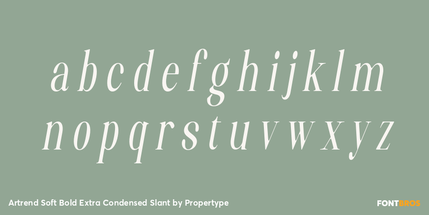 Artrend Soft Bold Extra Condensed Slant Font Poster #3