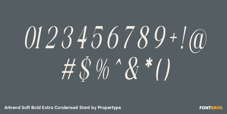 Artrend Soft Bold Extra Condensed Slant Font Poster #4