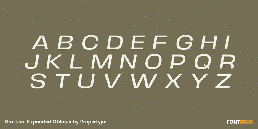 Braskion Expanded Oblique Font Poster #2