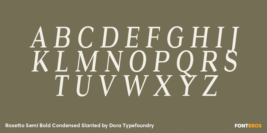 Roxetto Semi Bold Condensed Slanted Font Poster #2