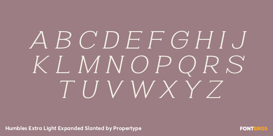 Humbles Extra Light Expanded Slanted Font Poster #2