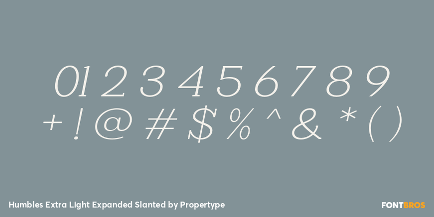 Humbles Extra Light Expanded Slanted Font Poster #4