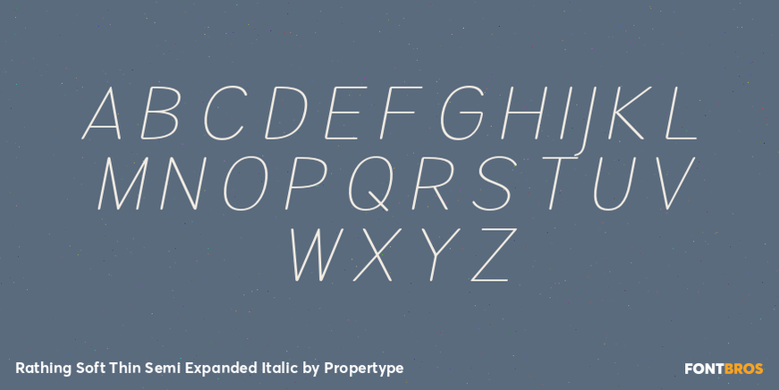 Rathing Soft Thin Semi Expanded Italic Font Poster #2