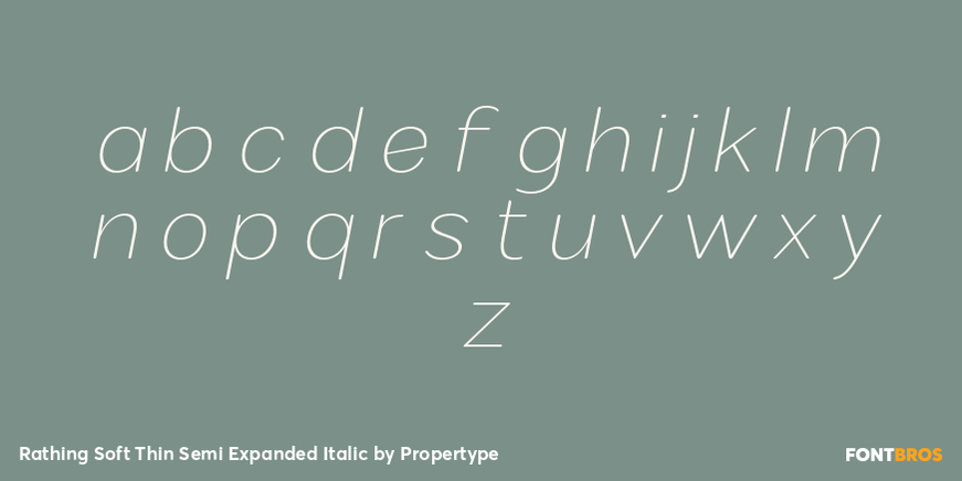 Rathing Soft Thin Semi Expanded Italic Font Poster #3