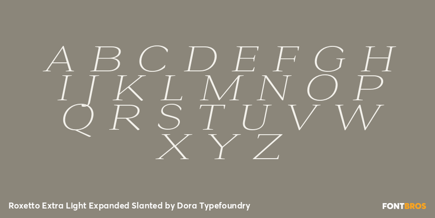 Roxetto Extra Light Expanded Slanted Font Poster #2