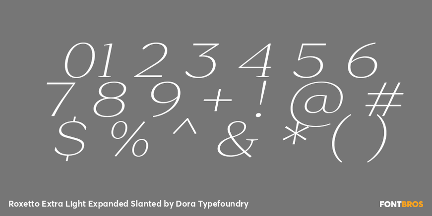 Roxetto Extra Light Expanded Slanted Font Poster #4
