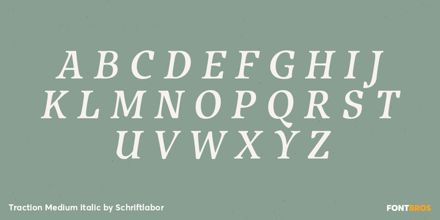 Traction Medium Italic Font Poster #2