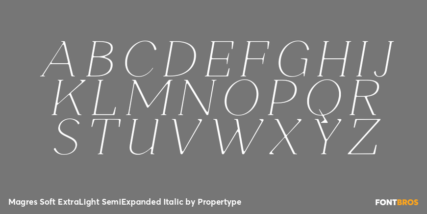 Magres Soft ExtraLight SemiExpanded Italic Font Poster #2