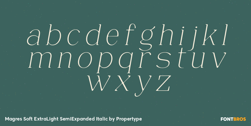 Magres Soft ExtraLight SemiExpanded Italic Font Poster #3