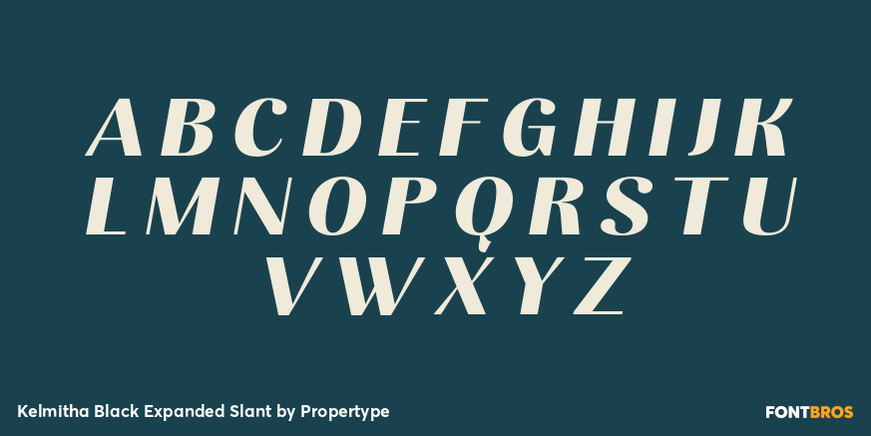 Kelmitha Black Expanded Slant Font Poster #2