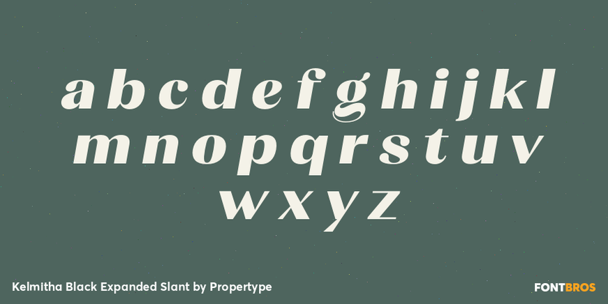 Kelmitha Black Expanded Slant Font Poster #3