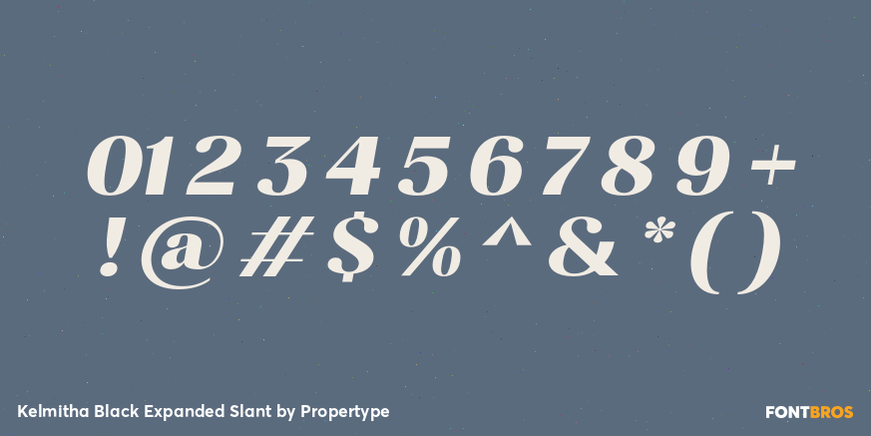 Kelmitha Black Expanded Slant Font Poster #4
