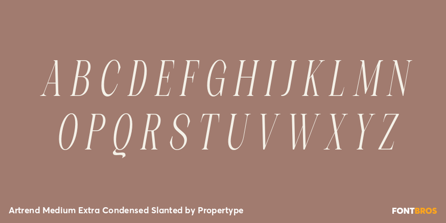 Artrend Medium Extra Condensed Slanted Font Poster #2