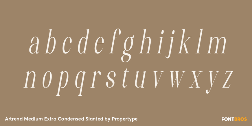 Artrend Medium Extra Condensed Slanted Font Poster #3
