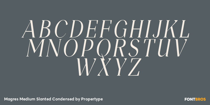 Magres Medium Slanted Condensed Font Poster #2