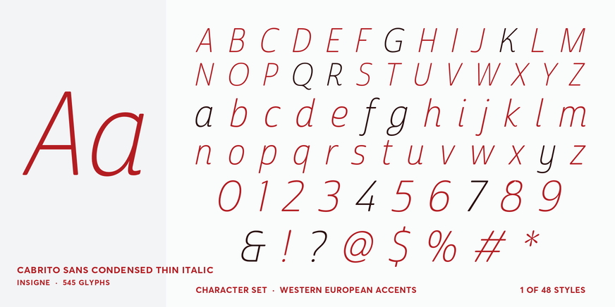 Cabrito Sans Condensed Thin Italic Font Poster #4