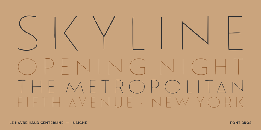 Le Havre Hand Centerline Font Poster #2