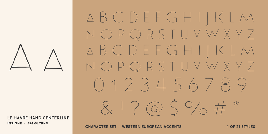 Le Havre Hand Centerline Font Poster #4