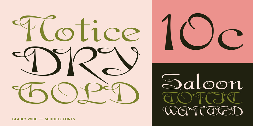 Gladly Wide Font Poster #3