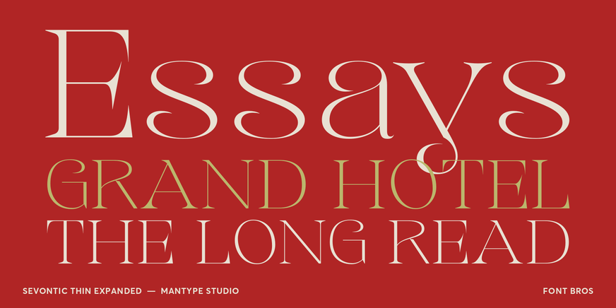 Sevontic Thin Expanded Font Poster #2