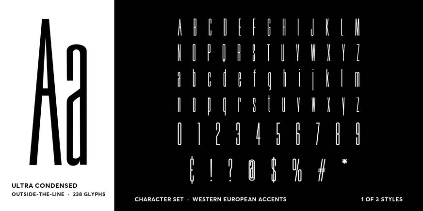 Ultra Condensed Font Poster #4