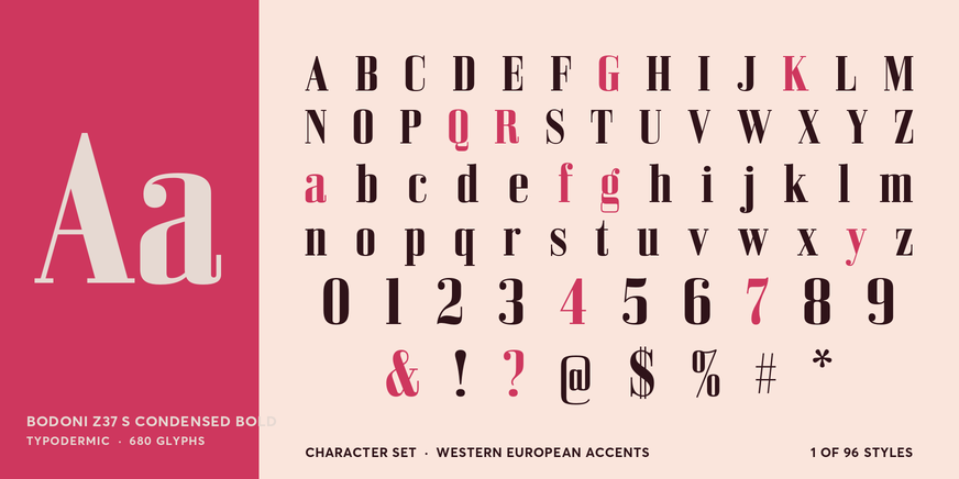 Bodoni Z37 S Condensed Bold Font Poster #4