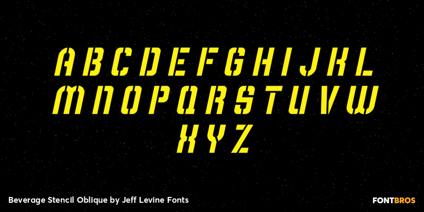 Beverage Stencil Oblique Font Poster #3