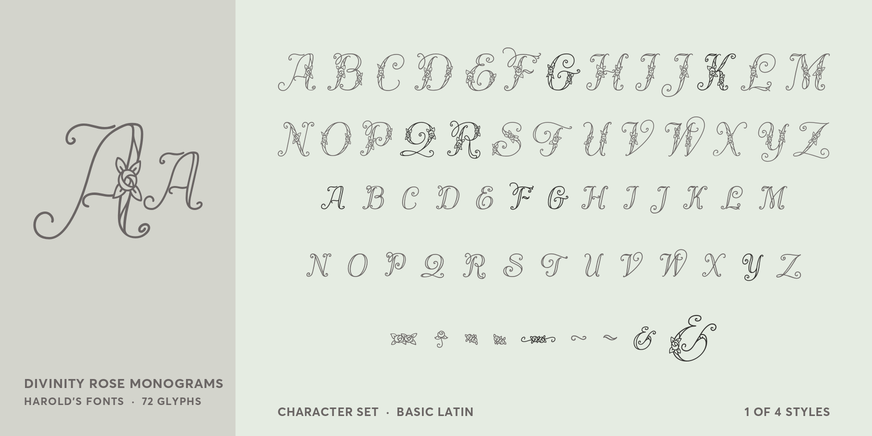Divinity Rose Monograms Font Poster #4