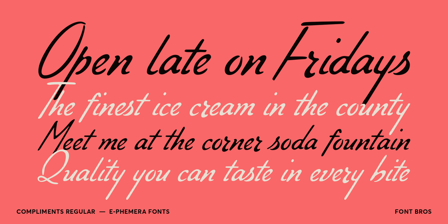 Compliments Regular Font Poster #2