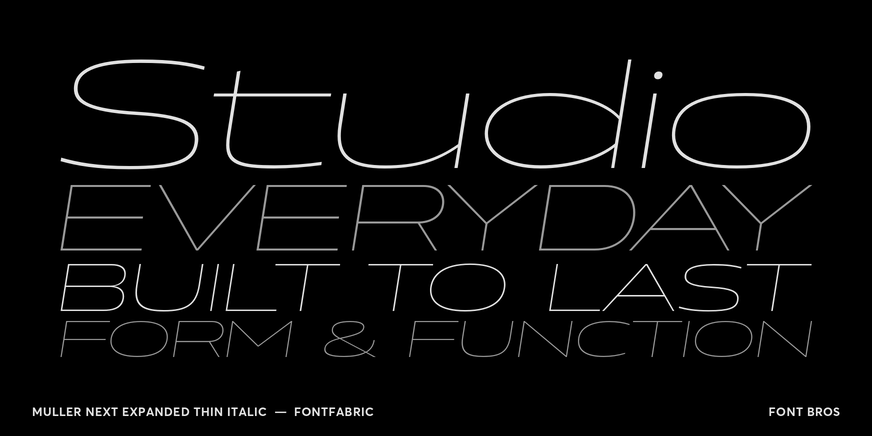 Muller Next Expanded Thin Italic Font Poster #2