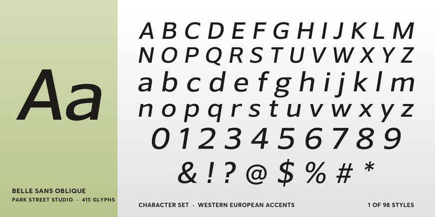 Belle Sans Oblique Font Poster #4