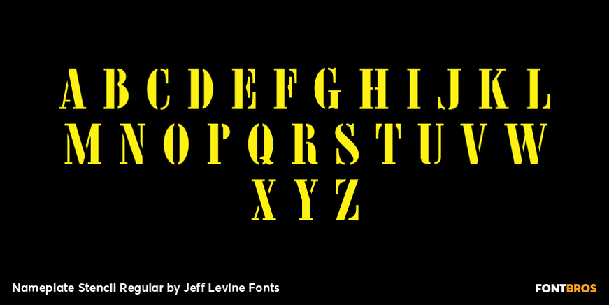 Nameplate Stencil Regular Font Poster #3