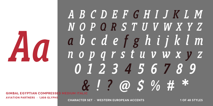 Gimbal Egyptian Compressed Medium Italic Font Poster #4