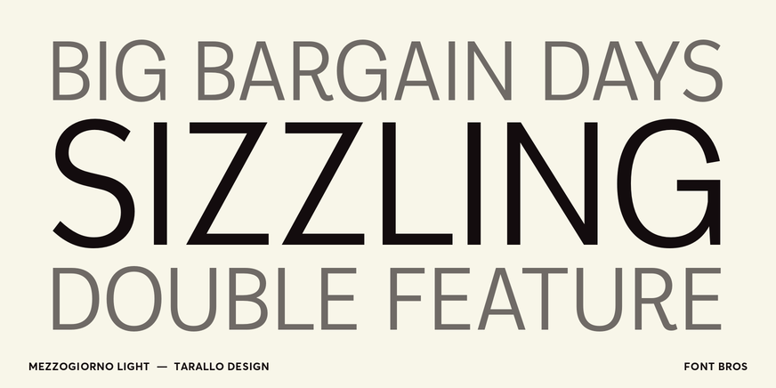 Mezzogiorno Light Font Poster #2