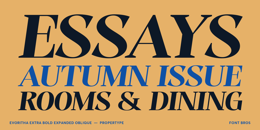 Evoritha Extra Bold Expanded Oblique Font Poster #2