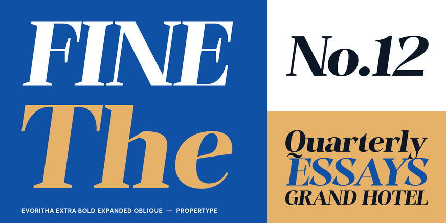 Evoritha Extra Bold Expanded Oblique Font Poster #3