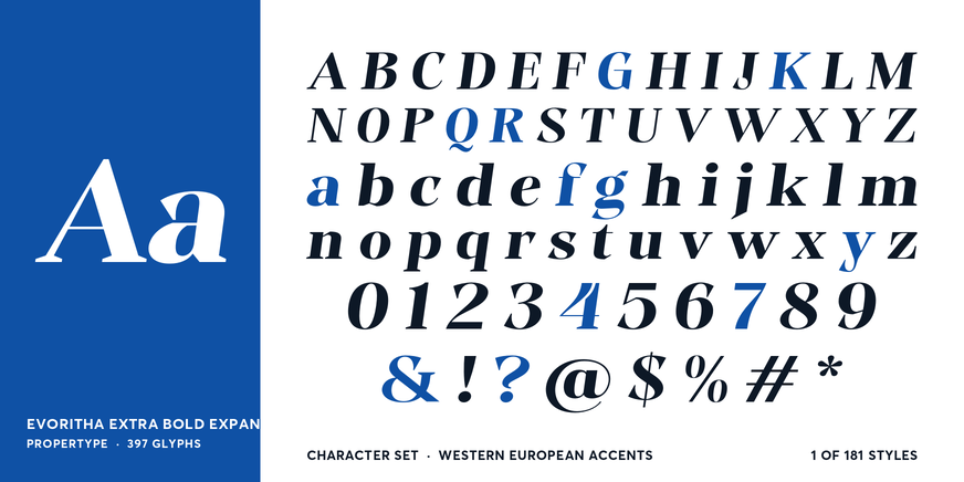 Evoritha Extra Bold Expanded Oblique Font Poster #4