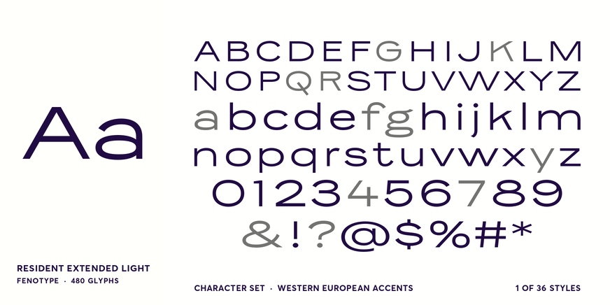 Resident Extended Light Font Poster #4