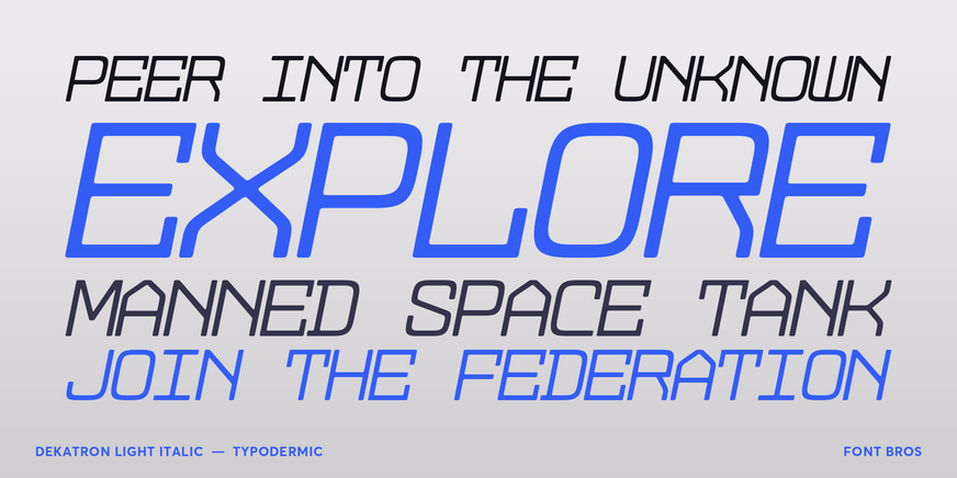 Dekatron Light Italic Font Poster #2