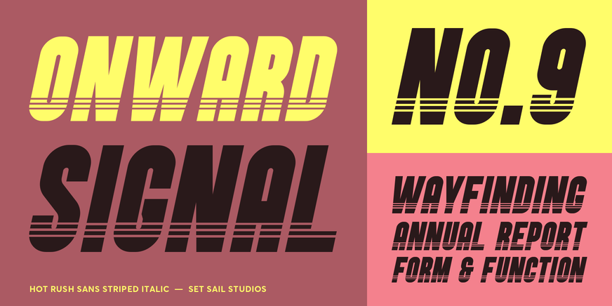 Hot Rush Sans Striped Italic Font Poster #3