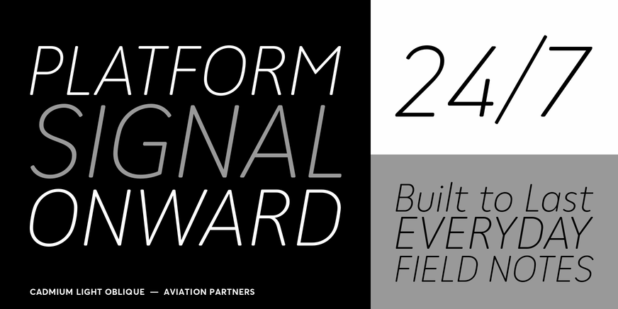 Cadmium Light Oblique Font Poster #3