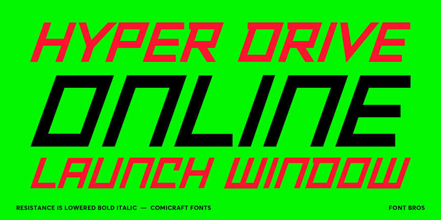 Resistance is Lowered Bold Italic Font Poster #2