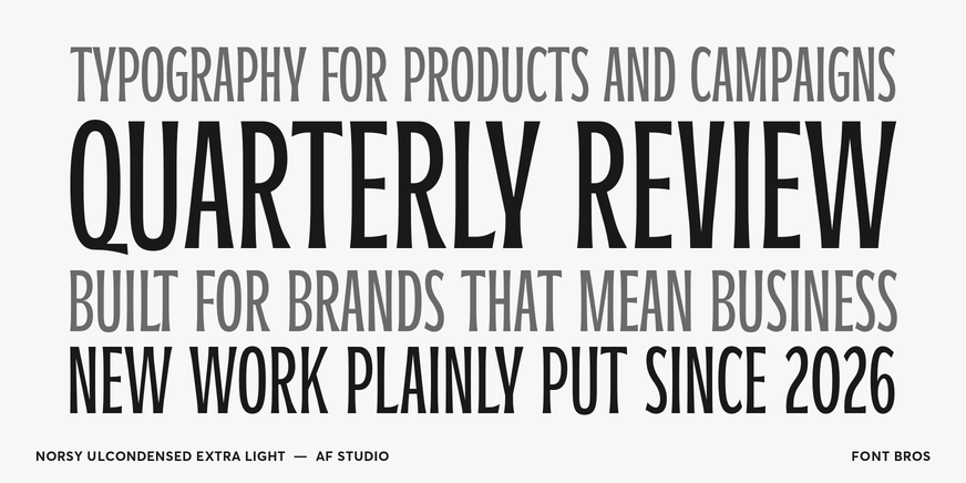 Norsy UlCondensed Extra Light Font Poster #2